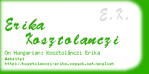 erika kosztolanczi business card