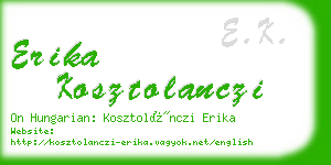 erika kosztolanczi business card